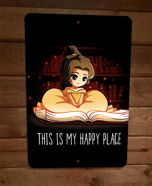 This is my Happy Place Belle Princess Book 8x12 Metal Wall Sign Poster