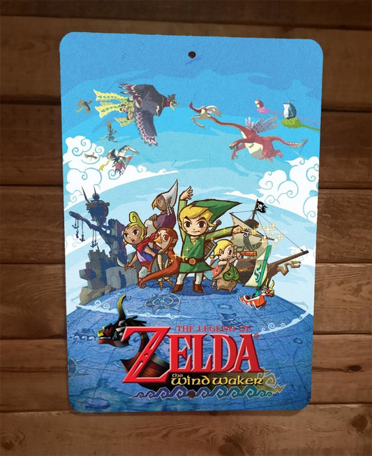 The Legend of Windwaker Zelda 8x12 Metal Wall Sign Video Game Poster