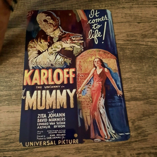 Borris Karloff The Mummy Poster Artwork 8x12 Metal Wall Sign Classic Horror Movie Poster