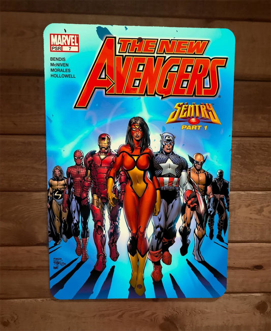 New Avengers #7 Comic Cover 8x12 Metal Wall Sign Poster
