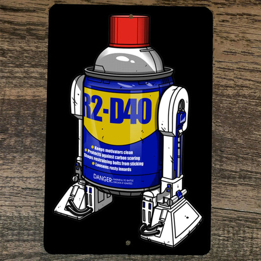 R2-D40 R2D2 Parody Star Wars 8x12 Metal Wall Sign