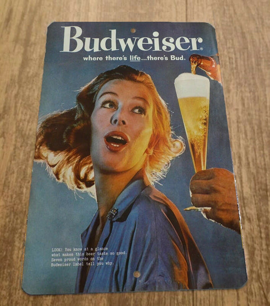 Vintage Budweiser Beer Ad 8x12 Metal Wall Bar Sign #7