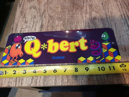 Q Bert Classic Arcade Marquee Banner 4x12 Metal Wall Retro 80s