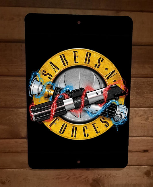 Sabers n Forces Star GNR Guns Roses Wars 8x12 Metal Wall Sign