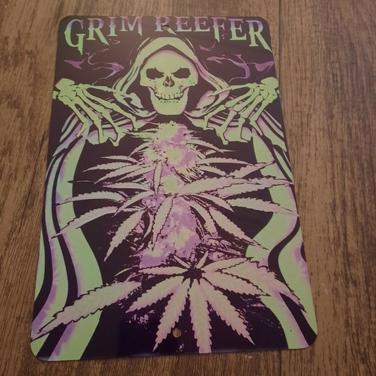 Grim Reefer Misc Poster Style 8x12 Metal Wall Sign 420 Weed Mary Jane