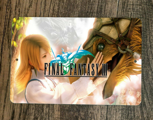 Final Fantasy 3 FFIII Artwork Chocobo 8x12 Metal Wall Sign Arcade