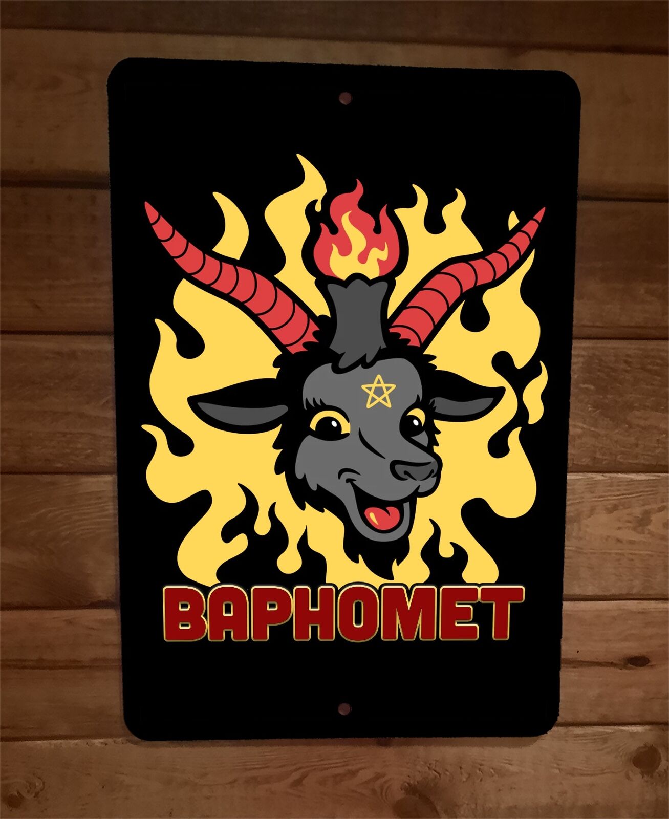 Baphomet Goat Milk Funny 8x12 Metal Wall Sign