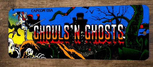 Ghouls N Ghosts Arcade 4x12 Metal Wall Video Game Marquee Banner Sign