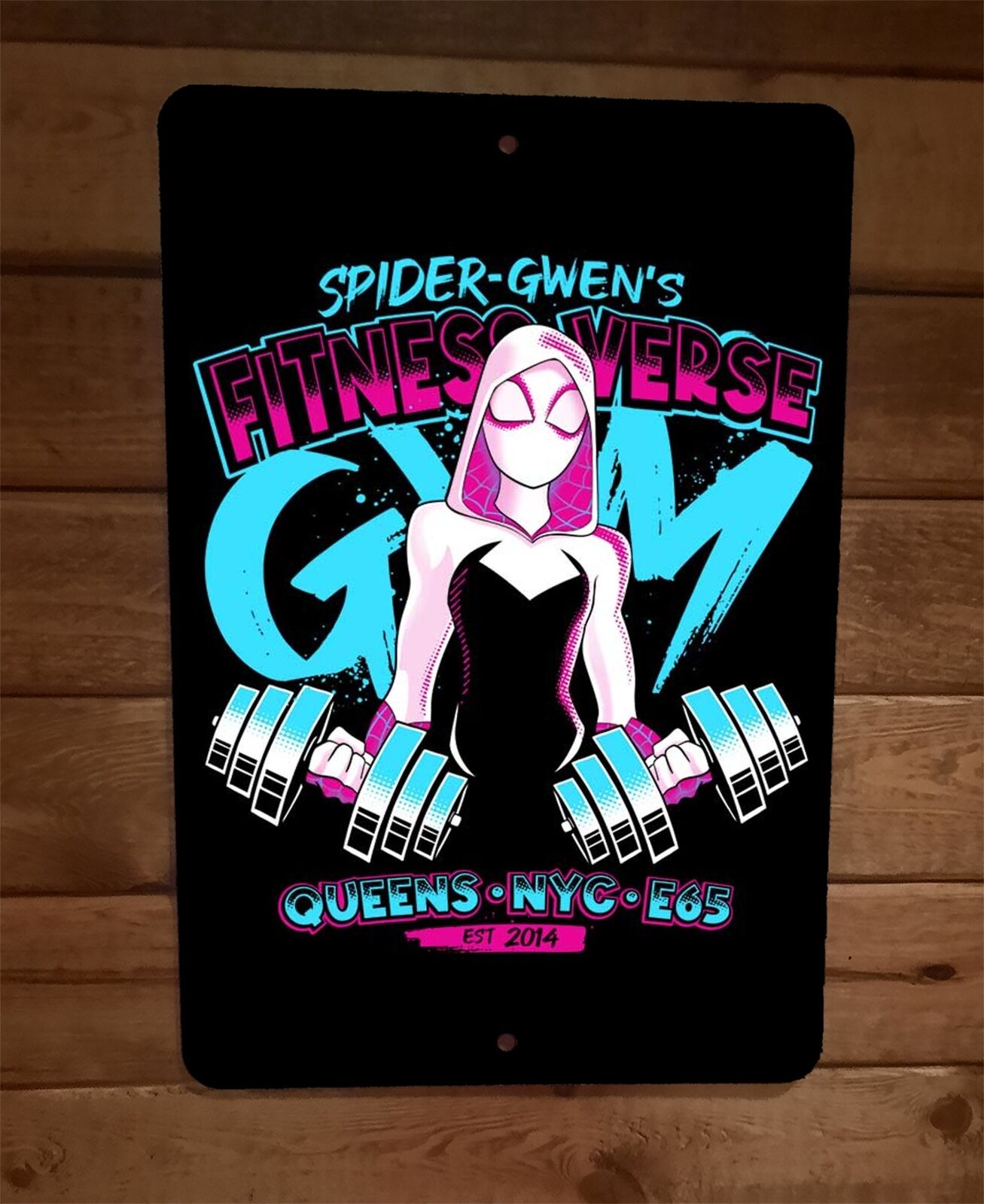 Spider Gwens Fitness Vere Gym Queens NYC 8x12 Metal Wall Sign Poster