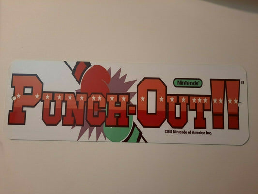 PUNCH OUT Arcade Marquee 4x12 Metal Wall Sign Retro 80s Fighting Video Game