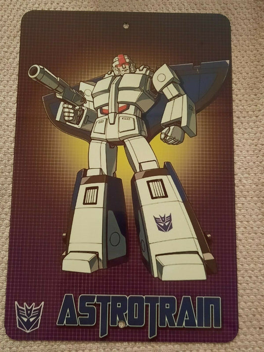 Transformers Astrotrain Decepticon 8x12 Metal Wall Sign Retro 80s Cartoon