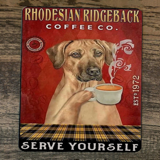 Mouse Pad Rhodesian Ridgeback Coffee Serve Yourself