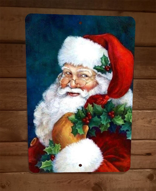 Merry Xmas Christmas Santa Saint Nick 8x12 Metal Wall Sign Poster