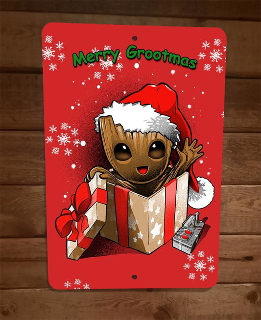Merry Grootmas Christmas Guardians Galaxy Xmas 8x12 Metal Wall Sign Poster