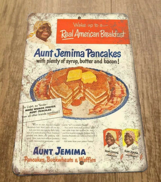 Vintage Aunt J Pancakes Ad 8x12 Metal Wall Sign