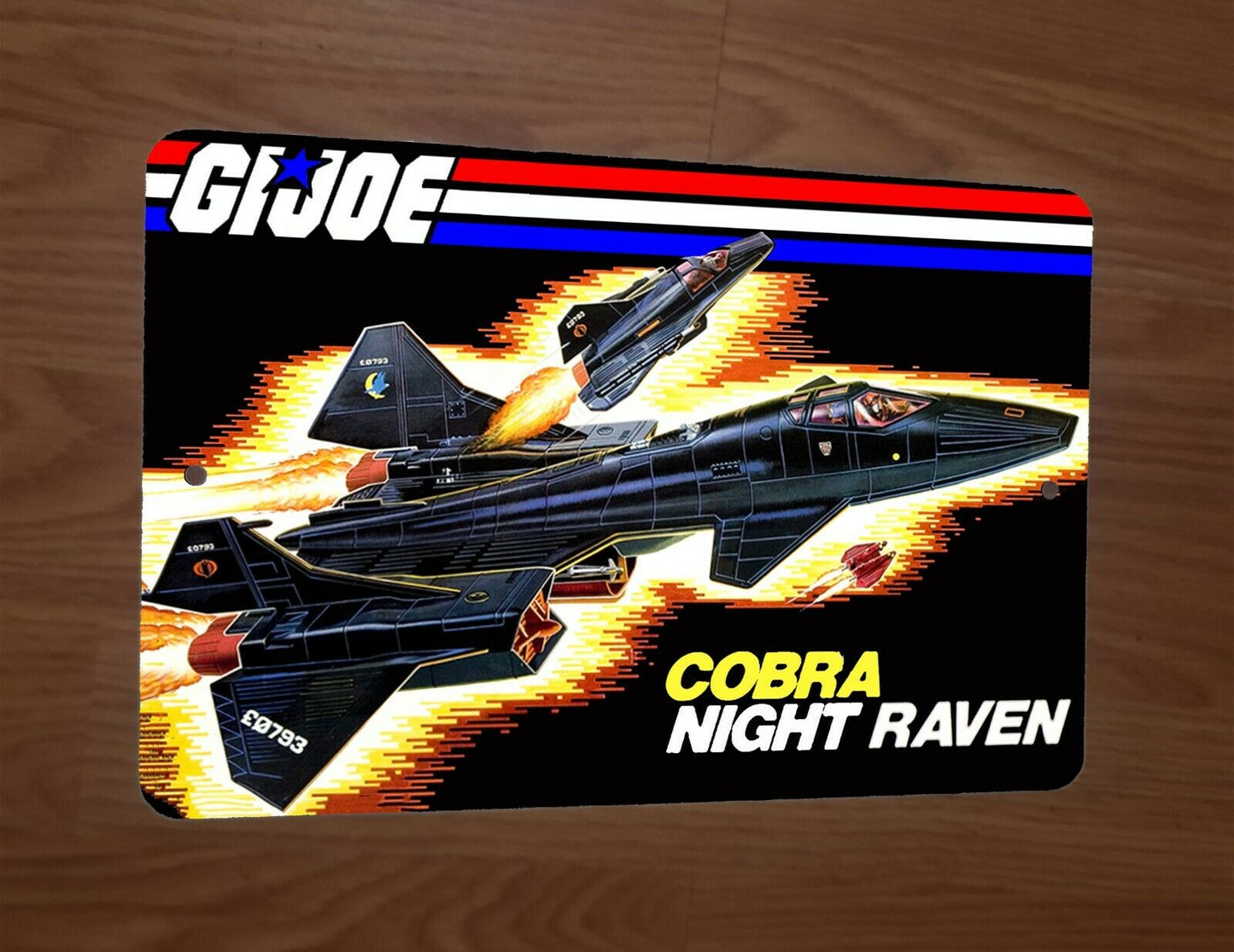 Cobra Night Raven Stealth Fighter Jet GI Joe Artwork 8x12 Metal Wall Sign
