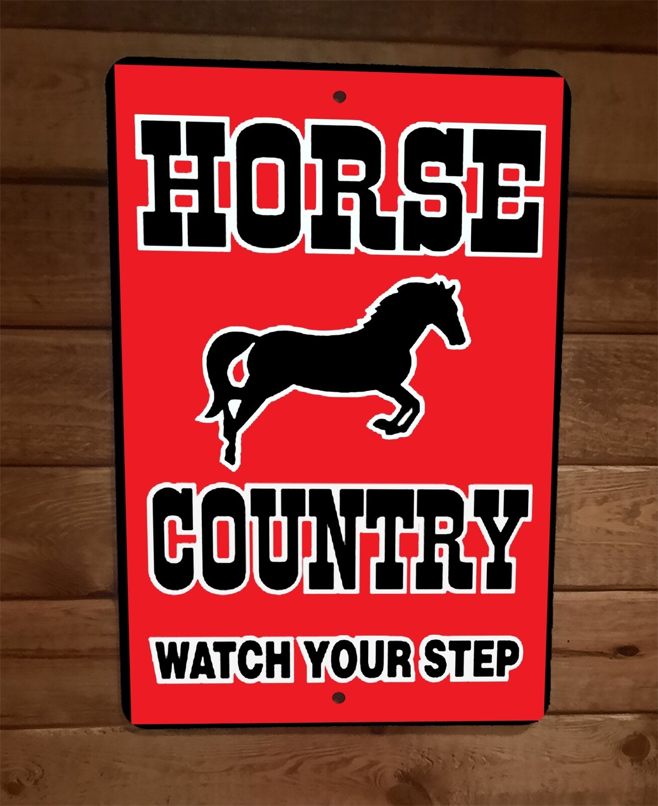 Horse Country Watch Your Step Warning 8x12 Metal Wall Sign Poster