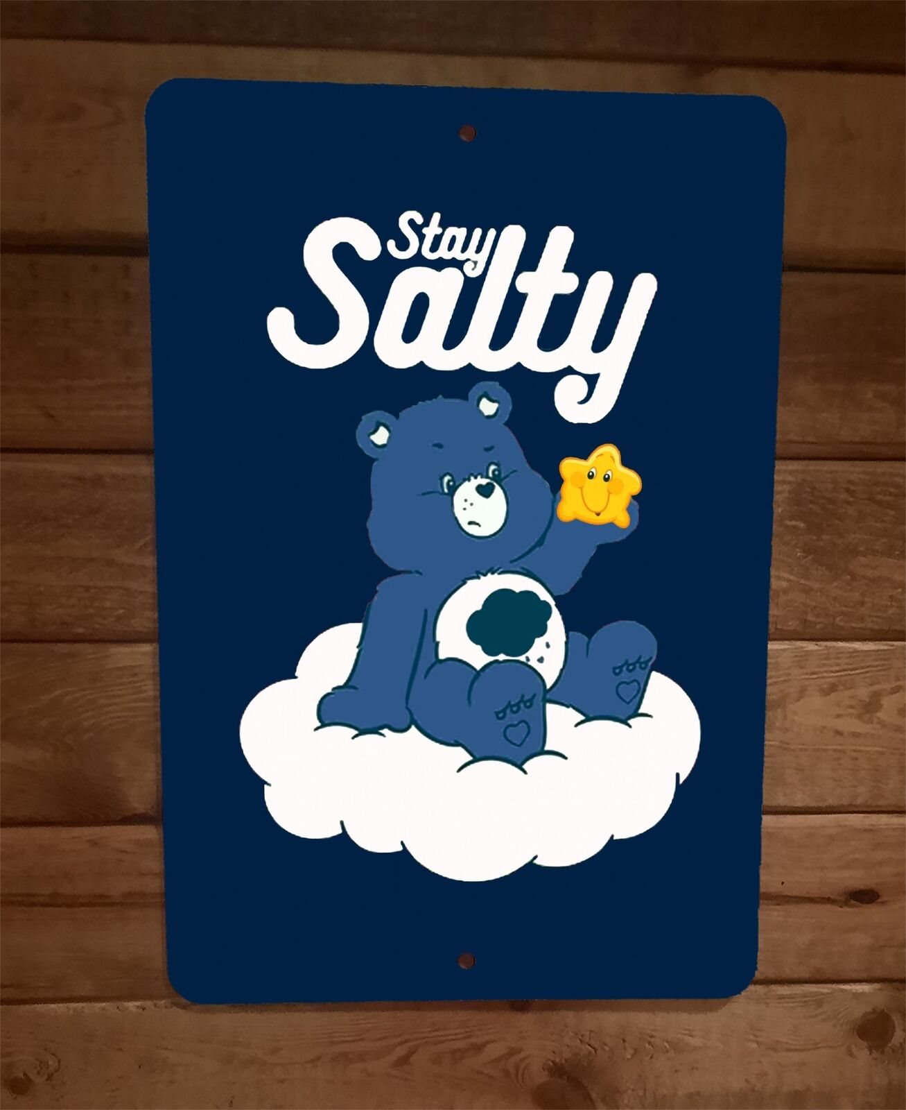 Stay Salty 8x12 Metal Wall Poster Sign Grumpy Care Bear Girl Power