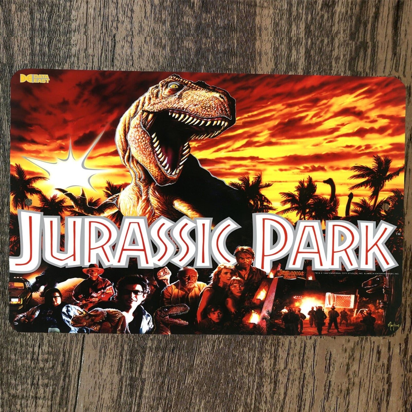 Jurassic Park Arcade 8x12 Metal Wall Sign Video Game Poster