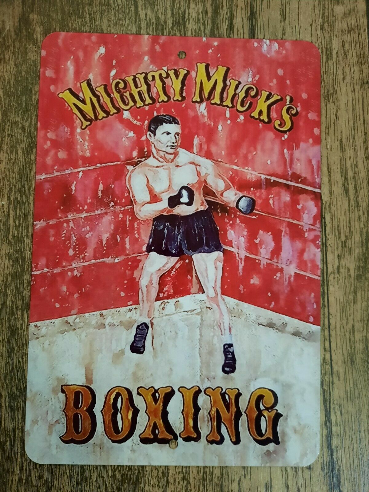 Mighty Micks Boxing 8x12 Metal Wall Sign Garage Man Cave Rocky Boxing Movie Poster