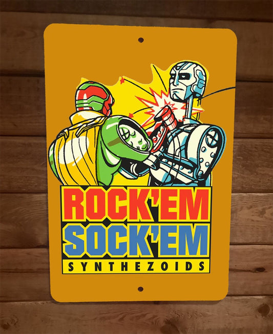 Rock Em Sock Em Synthezoids 8x12 Metal Wall Sign