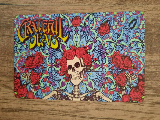 Grateful Dead Skull n Roses 8x12 Metal Wall Sign Music