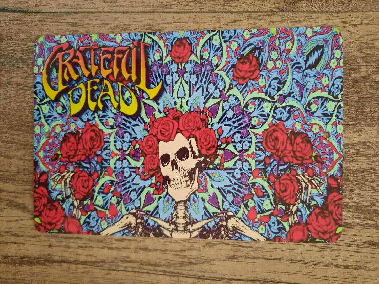 Grateful Dead Skull n Roses 8x12 Metal Wall Sign Music