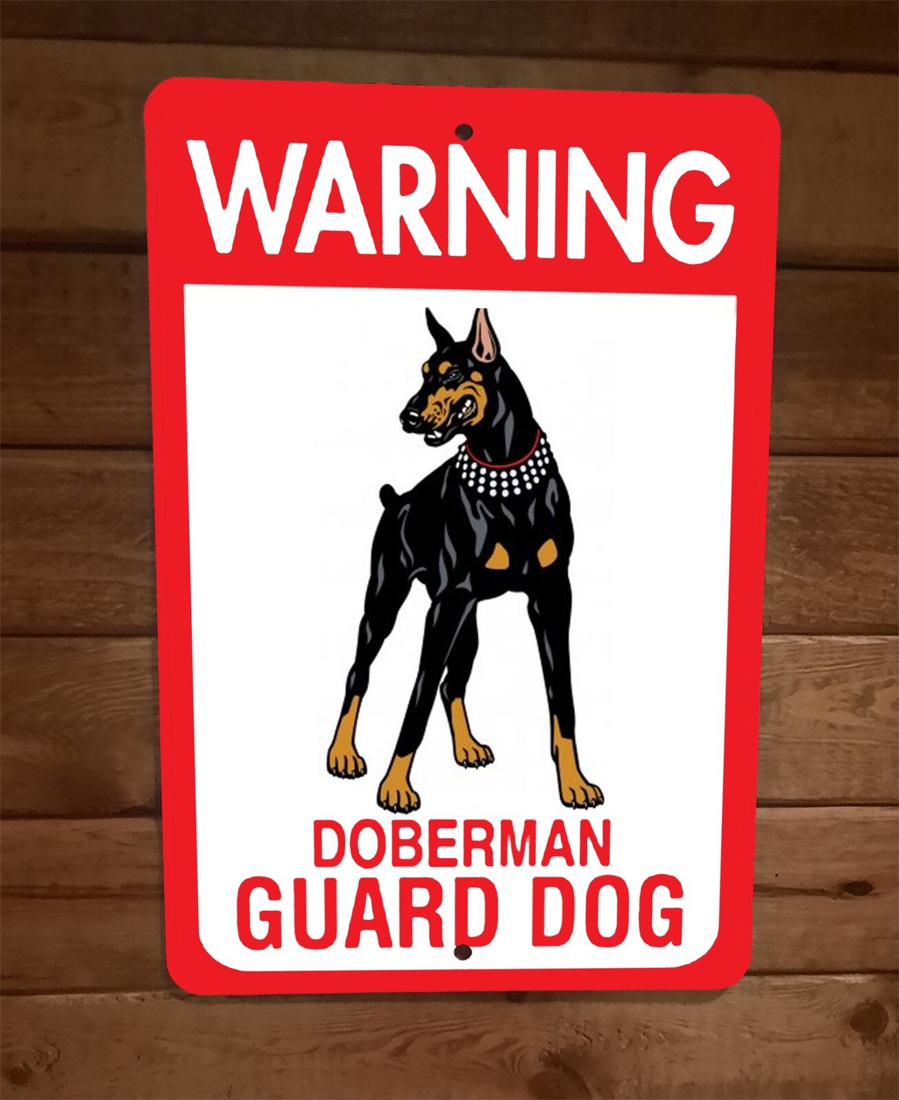 Warning Doberman Guard Dog 8x12 Metal Wall Sign Animal Poster