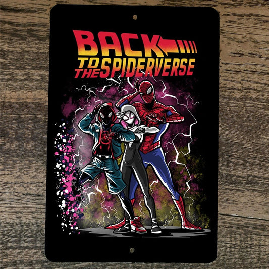 Back to the Spiderverse 8x12 Metal Wall Comic Sign