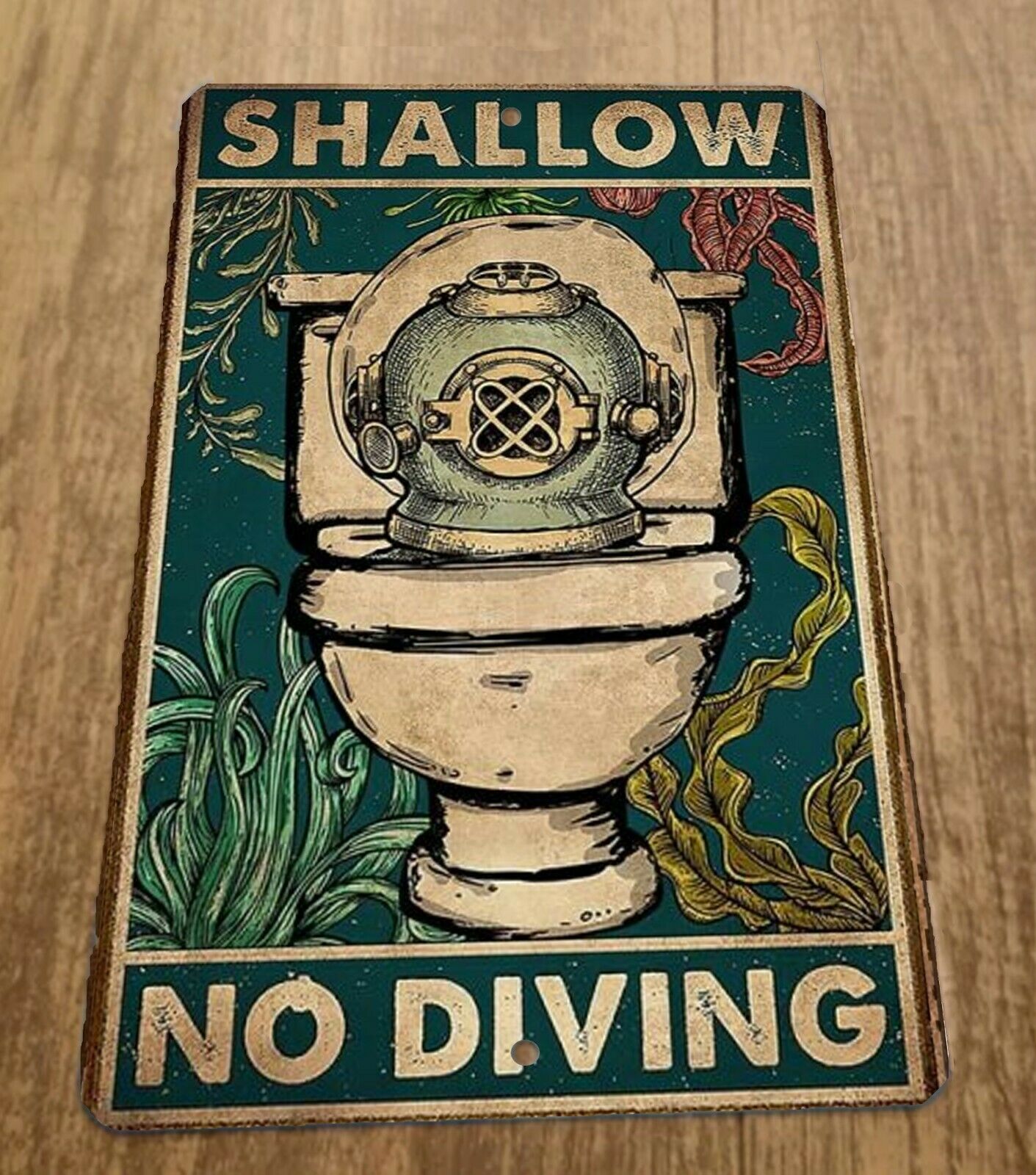 Shallow No Diving 8x12 Metal Wall Sign Misc Poster Funny