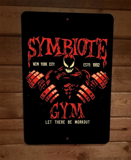 Symbiote Gym Venom Let There Be Workout 8x12 Metal Wall Sign Poster