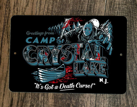 Greetings From Camp Crystal Lake 8x12 Metal Wall Sign Friday 13th Jason Horror