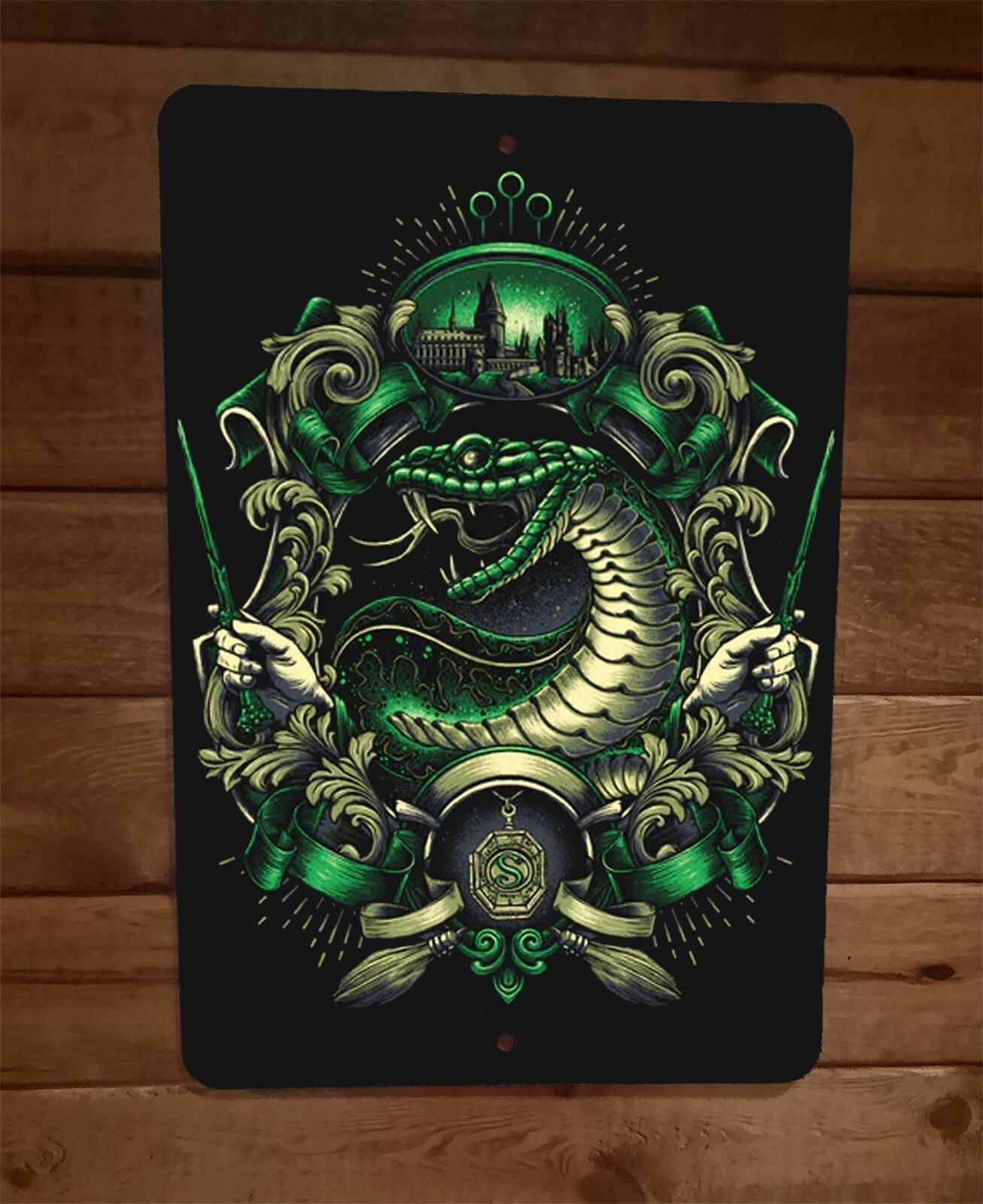 House of the Cunning Slytherin Harry Potter Artwork 8x12 Metal Wall Si ...