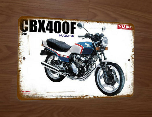 Vintage Honda CBX400F 1981 Model Motorcycle 8x12 Metal Wall Sign