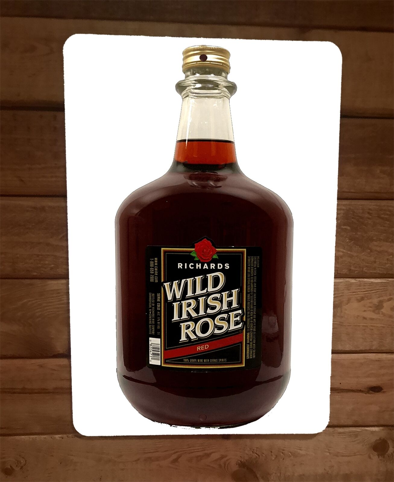 Wild Irish Rose Wine Bottle Photo 8x12 Metal Wall Bar Sign Poster