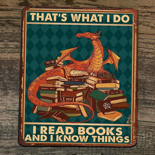 Mouse Pad Thats What I Do Read Books Know Things Dragon