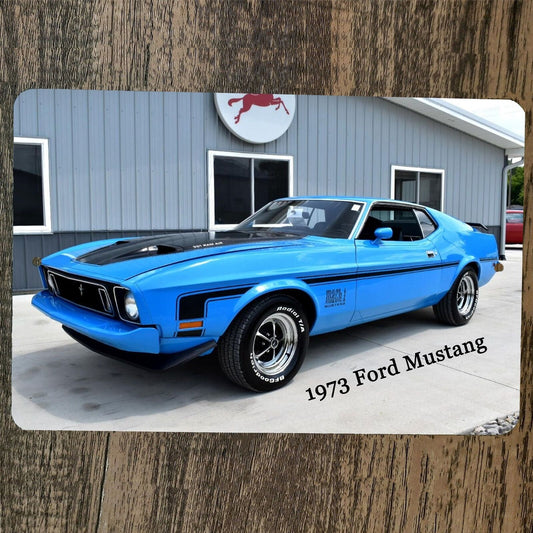 1973 Ford Mustang Muscle Car 8x12 Metal Wall Garage Sign Poster