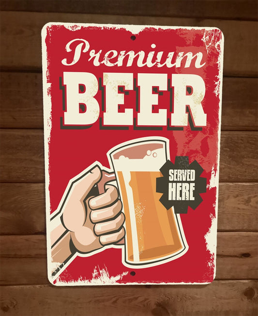 Premium Beer Artwork Cheers 8x12 Metal Wall Bar Sign