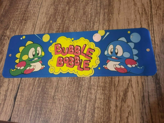 Bubble Bobble Classic Arcade Video Game Marquee Banner 4x12 Metal Wall Sign Retro 80s