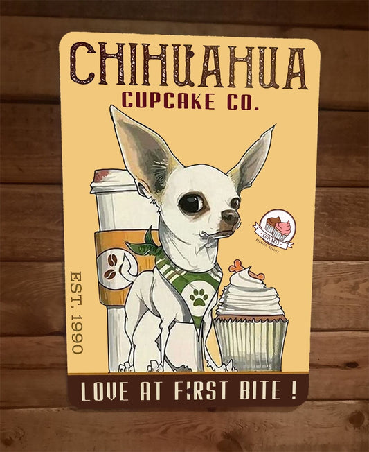 Chihuahua Dog Cupcake Co 8x12 Metal Wall Sign Animal Poster