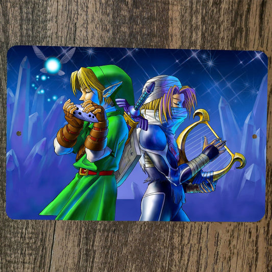 The Legend of Link and Sheik Zelda 8x12 Metal Wall Video Game Sign Poster