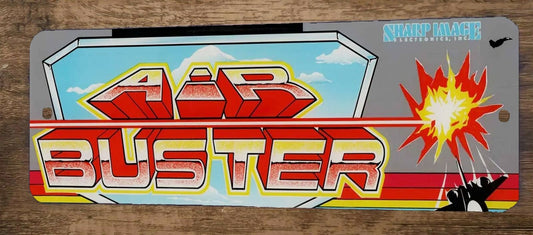 Air Busters Arcade 4x12 Metal Wall Video Game Marquee Banner Sign