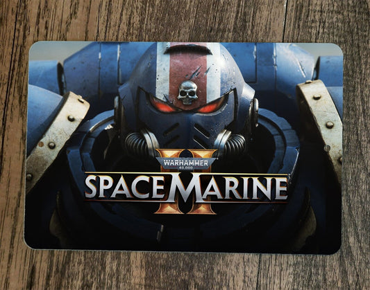 Warhammer 40000 Space Marine 2 II 8x12 Metal Wall Sign Video Game