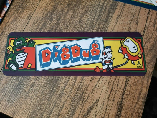 Dig Doug Classic Arcade Video Game Marquee Banner 4x12 Metal Wall Sign Retro 80s