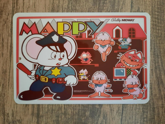 Mappy Classic Video Game 8x12 Metal Wall Sign Arcade