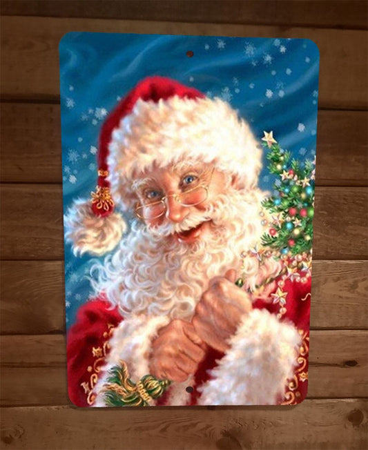 Merry Xmas Christmas Kris Kringle Santa 8x12 Metal Wall Sign Poster