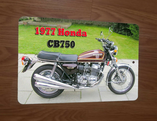 1977 Honda CB750 Motorcycle Photo 8x12 Metal Wall Sign Dirt Bike