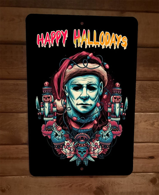 Happy Hallodays Haloween 8x12 Metal Wall Sign