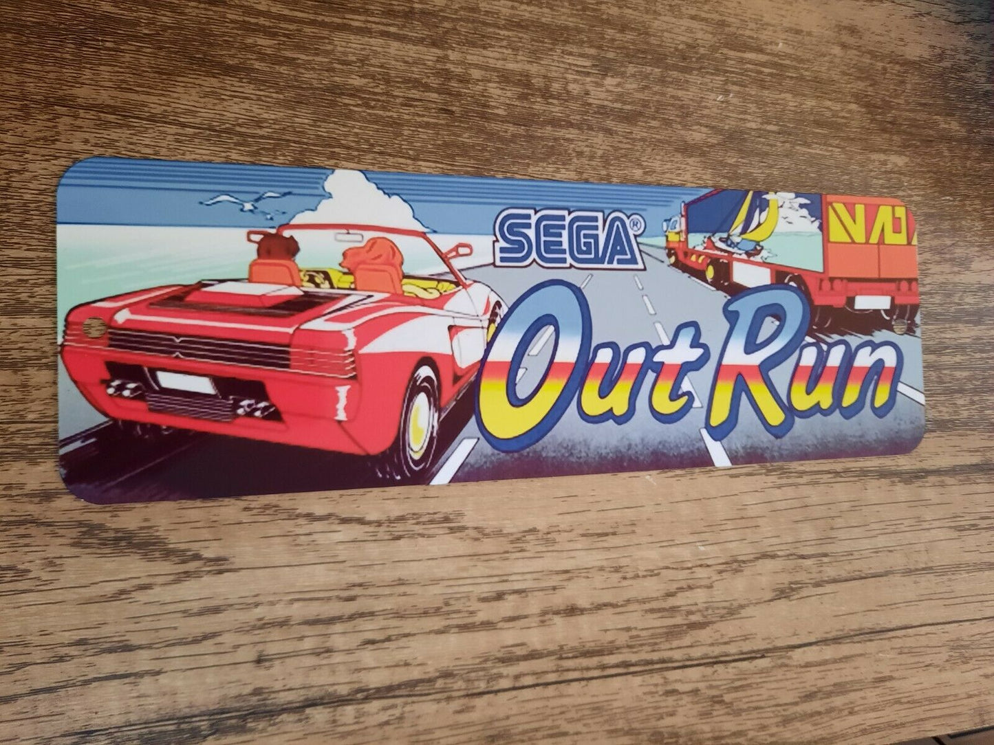 Outrun Classic Arcade Marquee Banner 4x12 Metal Wall Sign Sega Retro 80s Video Game