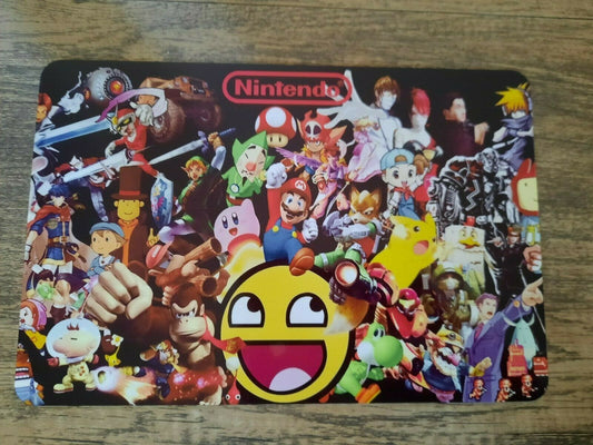 Nintendo Collage of Characters 8x12 Metal Wall Sign Video Game Arcade